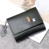 Solid Color Pu Leather Wallet Women Liten morot plånbokväskor Kreditkortshållare Väskor Mini myntväskan plånbok