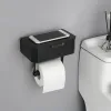 Hållare toalettpappershållare med våtservetter dispenser multifunktion badrum förvaring hylla rullarhållare rostfritt stål tillbehör