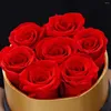 Fleurs décoratives niveau romantique A Rose éternelle dans une boîte cadeaux pour femme, véritable fleur préservée, coffret cadeau, décoration d'intérieur, Saint-Valentin, mariage-B