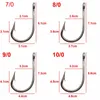 50pcs 4x Crochets de pêche en acier inoxydable 4x crochets de requin salée pour le thon alligator grand fishhooks 50130 240313