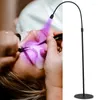 Lampade da terra 2024 12W LED UV Linea viola Lampada polimerizzante adesiva Bellezza per unghie Sopracciglio Ciglia finte Innesto Passo del piede