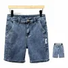 Summer Thin New Men Busin Denim Shorts Fi Casual Stretch Slim Dżinsy Krótkie Bermuda Męs