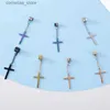 Ear Cuff Ear Cuff Punk Cross Pendant Stainless Steel Earrings Magnet Fashion Geometry Clip Earrings Jewelry Party Gifts Y240326