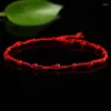 Bracelets de cheville en Agate rouge naturelle de Style chinois rétro pour femmes, élégant, fait à la main, corde d'année animale, cadeaux pour filles, vente en gros