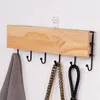 Promoção de cabides!Moderno e simples ferro forjado rack de gancho de madeira casa desordem classificação racks montados na parede