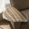 Mats podłogowa bawełna i lniana lina Tassel tkana francuska okno dywan domowy dom dekorujący studia herbaciarnia herbata mata okrągła