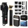 3st/Set Professional Cordless Clippers Set Men med LED Display USB -uppladdningsbar hårtrimmer och skägg Shaver - Perfekt semestergåva till honom