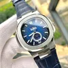 5711 1A-010 Sport Watch mens automatic mechanical watches Silver Case Blue Dial Stainless Luxury Band Mens Watches255M