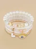 8 stks/set Strass Oog Hart Charme Kralen Armband Verklaring armband