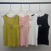 Highly Elastic Sport Vest Women Knitted Tanks Top Letters Jacquard Yoga Tee Sleeveless T Shirts