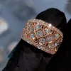 Обручальные кольца CAOSHI, великолепное широкое кольцо для женщин, модные блестящие циркониевые украшения на палец, вечерние, модные женские повседневные носимые аксессуары