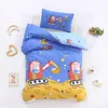 3pcsset dessin animé coton ensemble de literie berceau linge kit maternelle drap de lit taie d'oreiller housse de couette sans remplissage CP27 240313