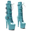 Dance Shoes Fashion Women 17CM/7inches PU Upper Plating Platform Sexy High Heels Boots Pole 164
