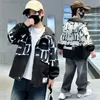 Boys' Coat 2024 Spring and Autumn New Boys' Thin Clothes Baby Children's Check Trendy Jackets
