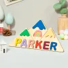 Artisanat Puzzle de nom en bois personnalisé avec dinosaures Cadeau personnalisé pour bébé