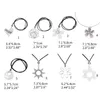 Pendant Necklaces Silver Color Large Abstract Hollow Flower Necklace Long Black Rope Statement Jewelry Gift For Women