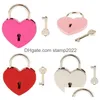 Dörrlås hjärtformad koncentrisk låsmetall Mitcolor Key Padlock Gym Toolkit Package Building Supplies Drop Delivery Home Garden HA DHPE6