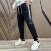 Herbst Winter Outdoor Joggers Sporthose Schwarz Weiß Gestreift Enge Hosen Fi Streetwear Hochwertige Designerkleidung L4M6 #