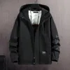 men Jacket Hooded Collar Lg Sleeve Jacket Pocket Zipper Closure Thick Warm Cardigan Loose Casual Men Coat p01B#