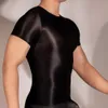 Solide Sexy Mince Transparent T-shirt Pour Hommes Serré Super Élastique Manches Courtes Débardeur Corsage Lingerie Érotique Sheer Gilet Mâle Tee s7lI #