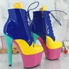 Dance Shoes Women 17CM/7inches PU Upper Plating Platform Sexy High Heels Ankle Boots Pole 022