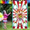 Tillbehör Carnival Game Decor Circus Clown Bean Bag Toss Game Banner Flag Carnival Circus Party Decorations Amazing Show Toss Hole Flag