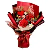 Fiori decorativi Bouquet di garofani all'uncinetto Fiore lavorato a maglia Decorazione primaverile Benedizione eterna fatta a mano completata per il regalo della festa della mamma