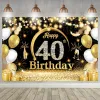 Machines Happy 40th Birthday Backdrop Background Banner for Man Woman Balloon Door Curtain 40 Years Anniversary 40 Birthday Party Decor