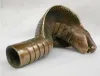 Sculptures Copper Statue Chinese Old Bronze Hand Carved Cobra Statue Cane Walking Stick Head fast shipping