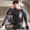 Autumn Cott Men Pyjamas Sets Classic Plaid Pant imprimé Pantwear Sleepwear Boy Hortwear Korean Fi Pijamas Hombre Pajama K6cr #