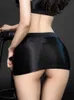 Sexy Skirt Skirts Womens Elastic Micro Skateboard Oil Shining Package Hip Dance Forming OL Sweet Girl Transparent Tight Pencil 24326