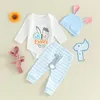 Clothing Sets My 1st Easter Outfits Infant Baby Boys Girl Long Sleeve Romper Bodysuit Pants Hat With Plush Tail 3Pcs