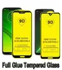Dla iPhone 11 pro Max XR XS Max 6s 7 plus 8 pełny klej Samsung A20 Moto G7 Power Temperted Glass Pełna pokrywa 9D Nowy ekran Protector2442955