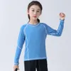 Lighing Versand Frühjahr/Sommer Sport-Langarm-T-Shirt für Kinder, schnell trocknendes Oberteil, Basketball-Lauf-Fiess-Training für Jungen, Yoga-Kleidung für Mädchen