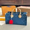 24SS Dames Luxe Designer Denim Shopping Bag Dames Handtas Schoudertas Storingstas Winkelzak Originele hardware met BXFI