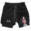 Men's Shorts Running GYM Anime Shorts Men Fitness Training 2 in 1 Compression Shorts Quick Dry Workout Jogging Double Deck Summer Men Shorts T240325
