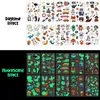 100pcs Night Night Kids المؤقتة الوشم المزيف المزيف في Glow Animal Cartoon Robot Fairy Butterfly Space Tiger Kids Sticker 240311