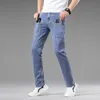 sulee Multi-bag Design Large Capacity Straight Leg Stretch Jeans Classic Style Blue Slim Cott Elastic Regular Fit Denim Pants T6qN#