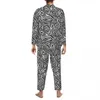 pijamas homem zebra listras casa sleepwear em branco e branco 2 peça conjuntos de pijama estético lg-manga macia oversized casa terno z5P1 #