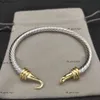 Bracciale di lusso Bracciali con cavo DY Pulsera Designer di gioielli Donna Uomo Argento Oro Perla Testa Bracciale a forma di X David Y Gioielli Regalo di Natale 5mm 119