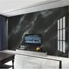 Wallpapers Wellyu op maat behang 3D zwart marmer kunsttextuur High-end Club achtergrond woonkamer slaapkamer