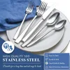 Dinnerware Sets 40 Piece Silverware Set Served 8 Quality Stainless Steel Tableware Modern Kitchen Including Spoon Fork