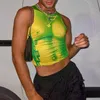 Sexy Elastische Slanke Tank Tops Heren Nachtclub Mode Gedrukt Mouwloos O Hals Bandjes Korte Vest Streetwear Mannen Y2K Trend Hemdje 240321