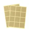 Party Decoration 102st Vintage Blank Kraft Seal Sticker Square Paper Etikett för handgjorda produkter 35mm Gift Sealing DIY Note Etiketter