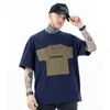 Camisetas para hombre 2024, camisa a la moda para hombre, camisetas holgadas de algodón con retales de bolsillo, ropa informal estilo Hip Hop para hombre, camiseta de gran tamaño Y2K, camisetas