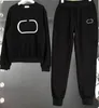 designer brand womens suits set tracksuit clothes sport sweatshirt hoodies cotton classic letter geometry black white sweatpants jogger