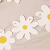 Decoração de festa 2PCS White Daisy Flags Floral Banner Aniversário