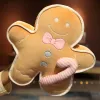 Dolls Christmas Gingerbread Man Pillow Soft Plush Toy Cute Biscuit Man Gift Cushion Winter