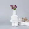 Films Nordic style Resin robot vase indoor flower pot modern home interior decoration white goods decoration office desk decoration