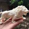 Sculptures Animal Mâle Lion Figurine Résine Art Sculpture Blanc Mignon Maison Chambre Bureau Voiture Décoration Statue Cadeau Souvenir 6,28 po